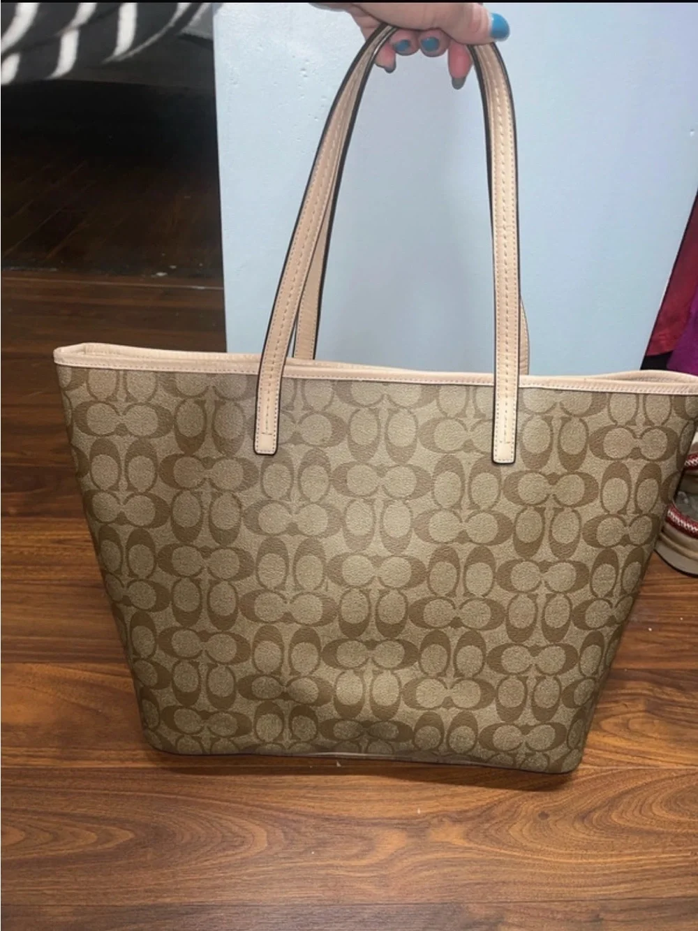 Coach Beige and Tan Monogram Tote